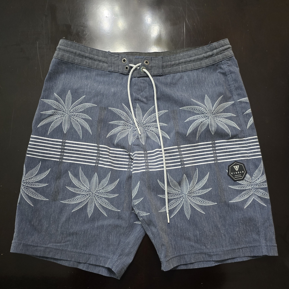 VISSLA Blue Palm Print Men's Shorts